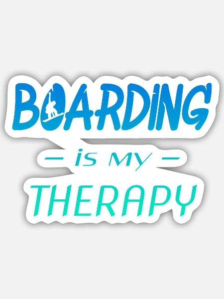 boarding is my therapy - Sticker Größe S (10 x 10 cm) - Mattweiß