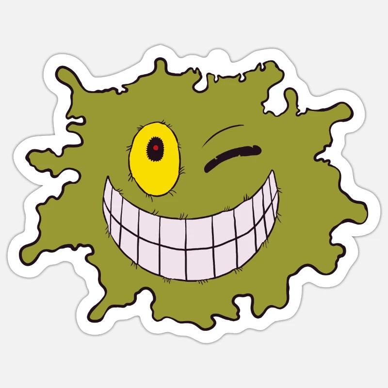 Splash Olive - Sticker size S (10 x 10 cm) - white matte