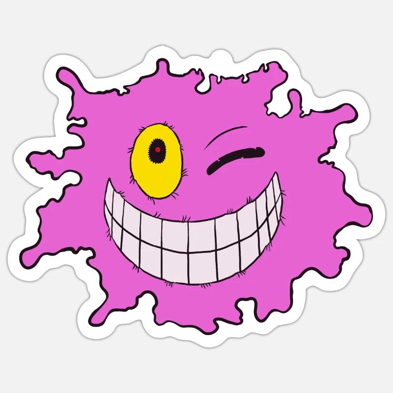 Éclaboussure violette - Sticker taille S (10 x 10 cm) - blanc mat