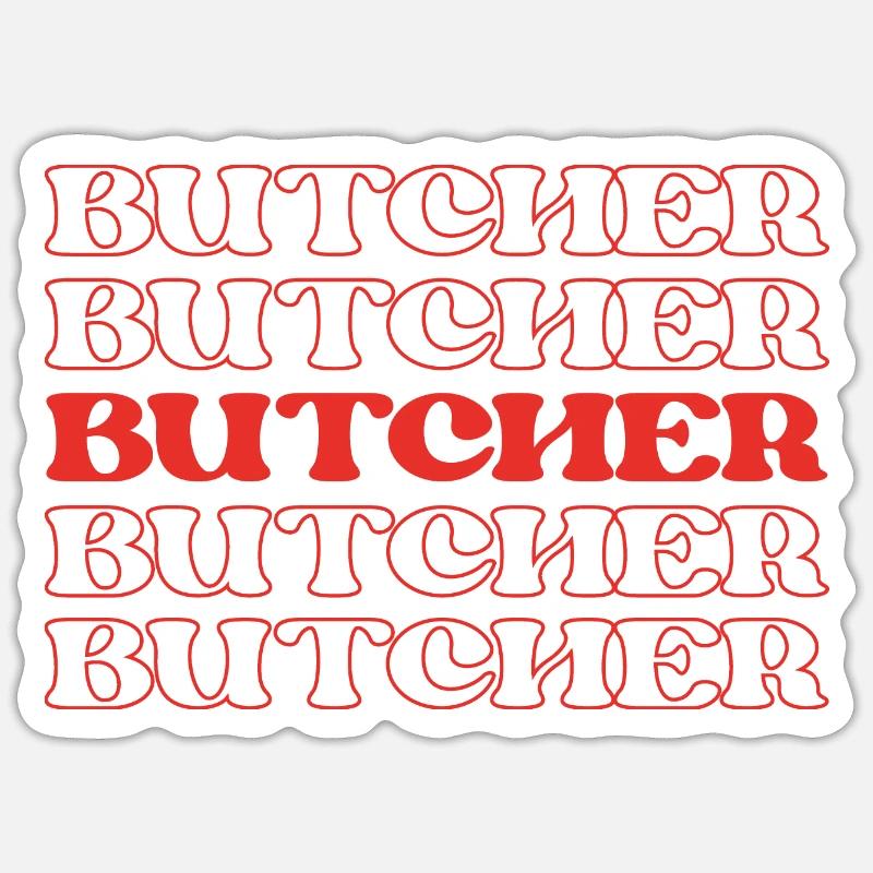 Metzger Fleischschneider Fleischverarbeiter Sticker Größe S (10 x 10 cm)
