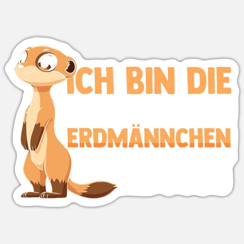 Erdmännchen - Sticker Größe S (10 x 10 cm) - Mattweiß