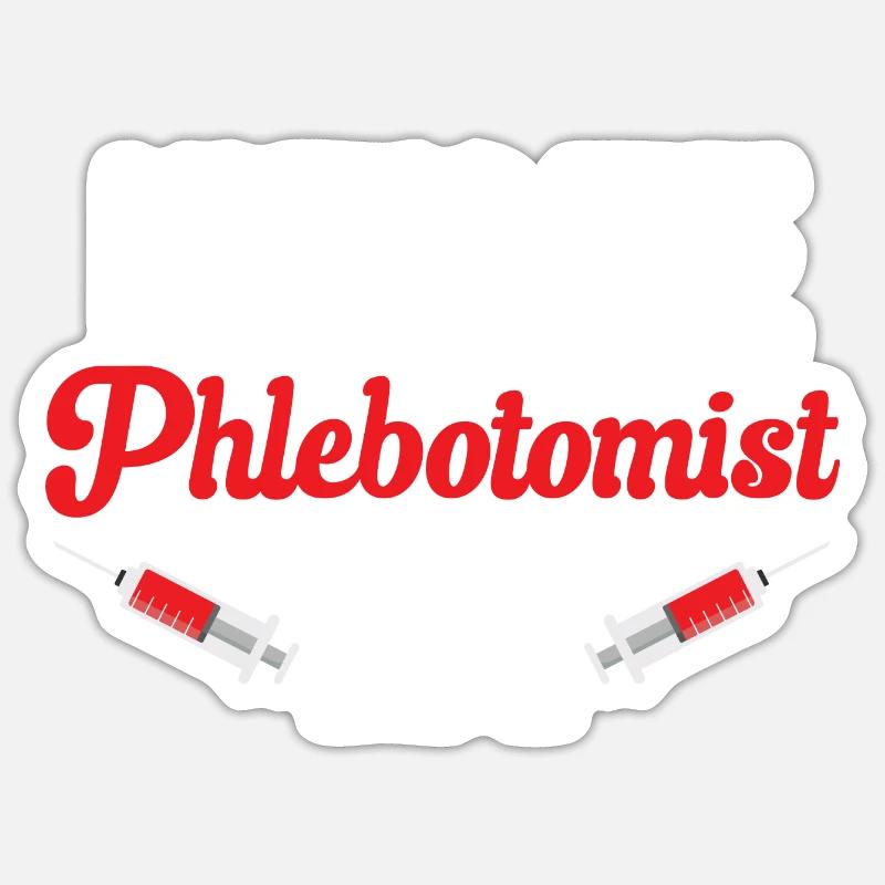 Phlébotomie Prise de sang Infirmière - Sticker taille S (10 x 10 cm) - blanc mat