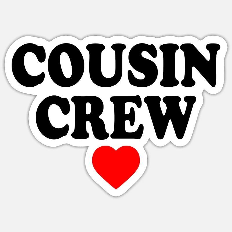 Cousin crew - Sticker taille S (10 x 10 cm) - blanc mat