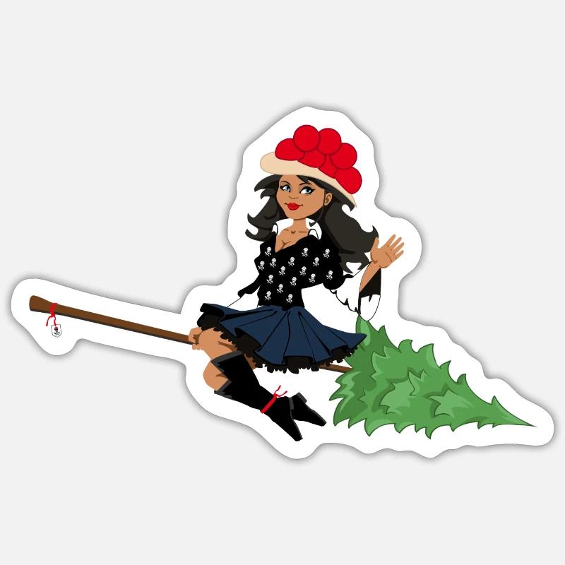 Black Forest Witch Sticker size S (10 x 10 cm)