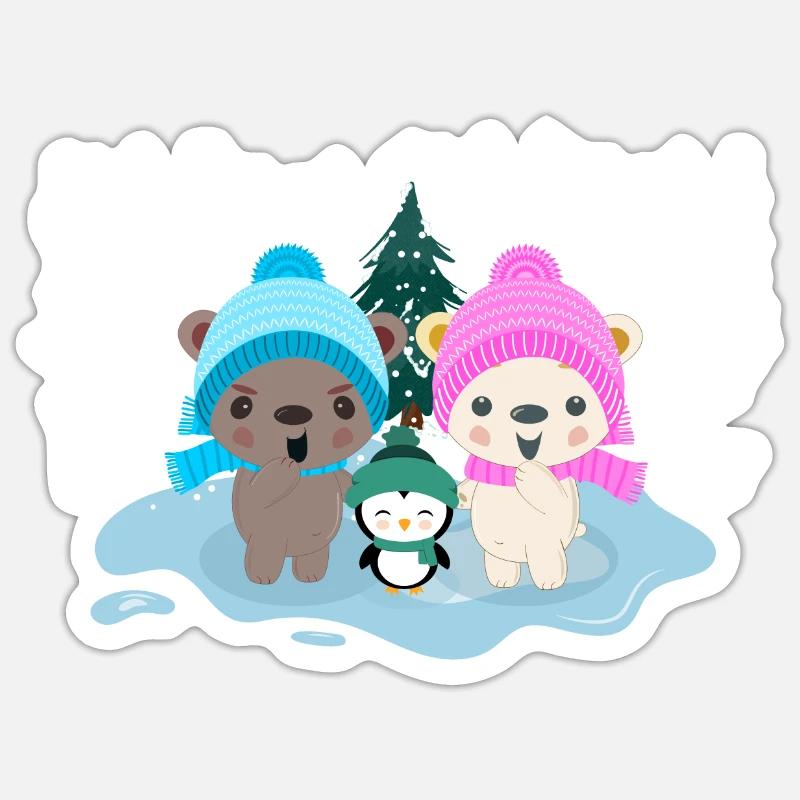 Lean & Loo Winterwunderland - Sticker Größe S (10 x 10 cm) - Mattweiß