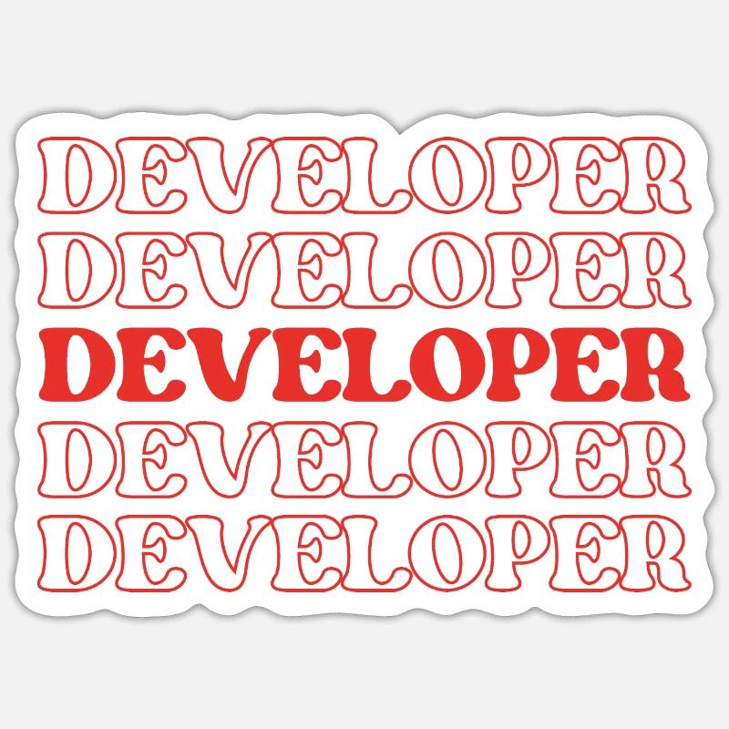 Entwickler, Programmierer, Programmierer, Programmierer, Software-Ingenieur - Sticker Größe S (10 x 10 cm) - Mattweiß