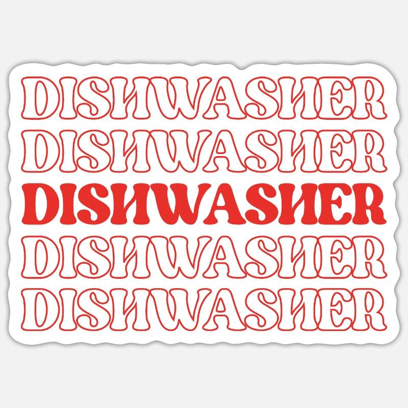 Dishwasher Kitchen Helper Dish Cleaner Dish Sticker size S (10 x 10 cm)