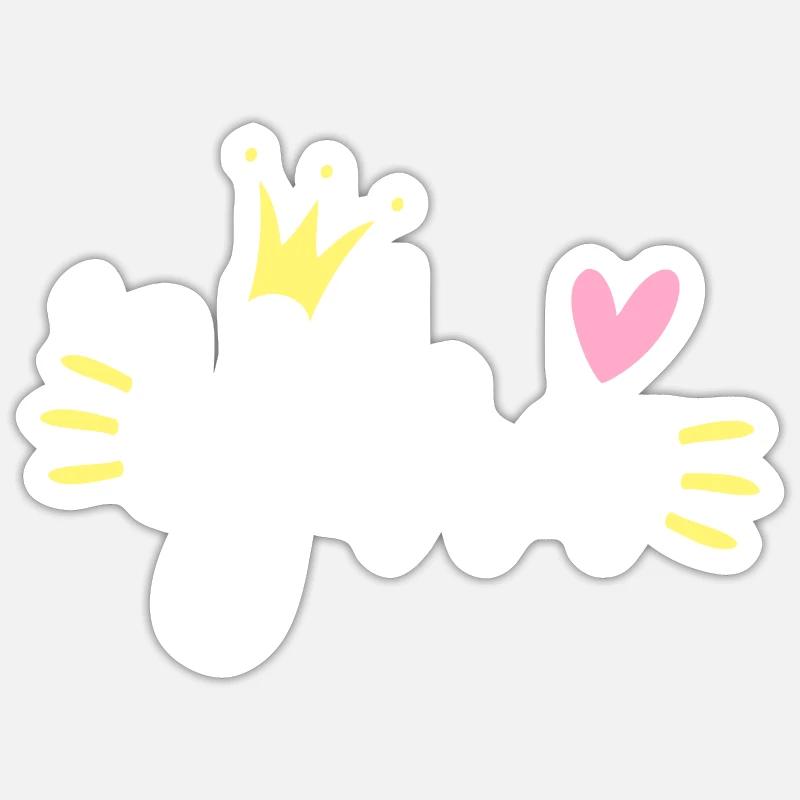 Yara Name Krone - Sticker Größe S (10 x 10 cm) - Mattweiß
