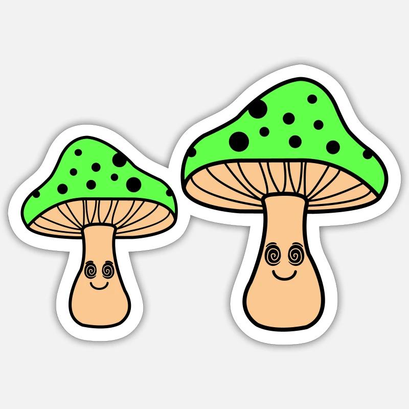 Hypnotic Mushrooms - Sticker size S (10 x 10 cm) - white matte