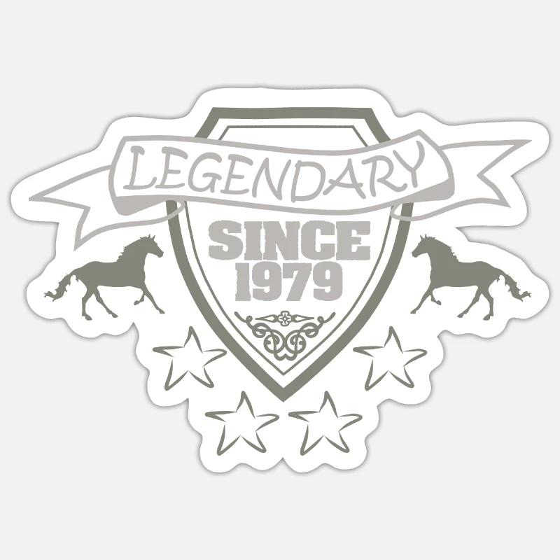 Pferd 1979 - Sticker Größe S (10 x 10 cm) - Mattweiß