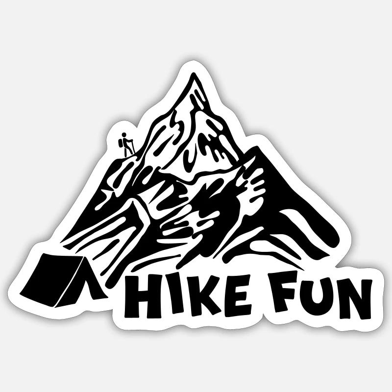 Wanderspaß [Schwarz] Sticker Größe S (10 x 10 cm)