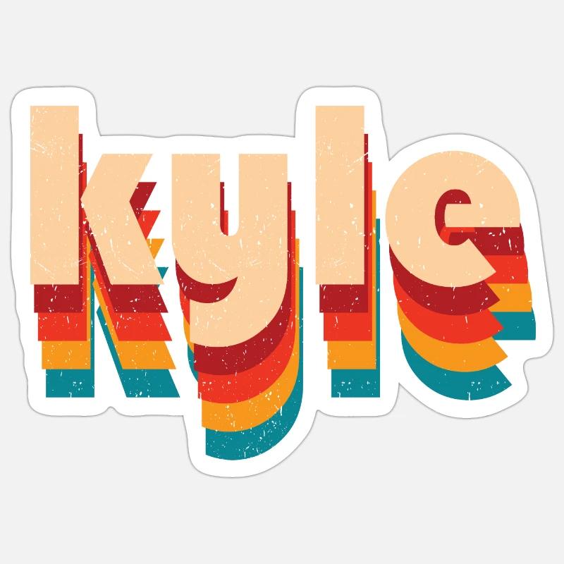 Retro Kyle Name - Sticker size S (10 x 10 cm) - white matte