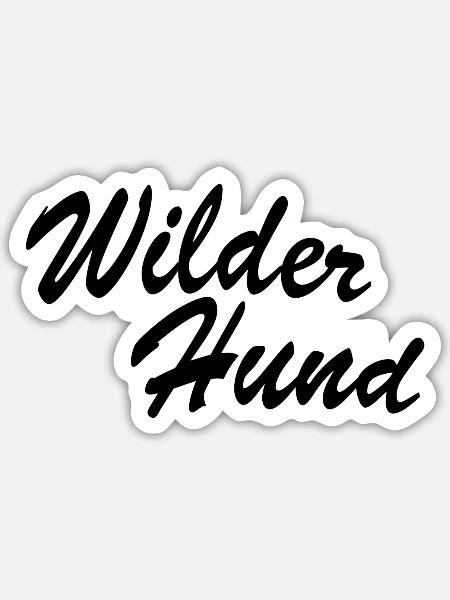 Wilder Hund - Sticker Größe S (10 x 10 cm) - Mattweiß