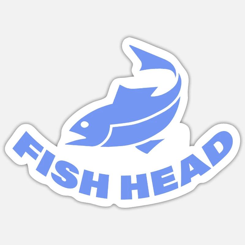 FISH HEAD - Sticker size S (10 x 10 cm) - white matte