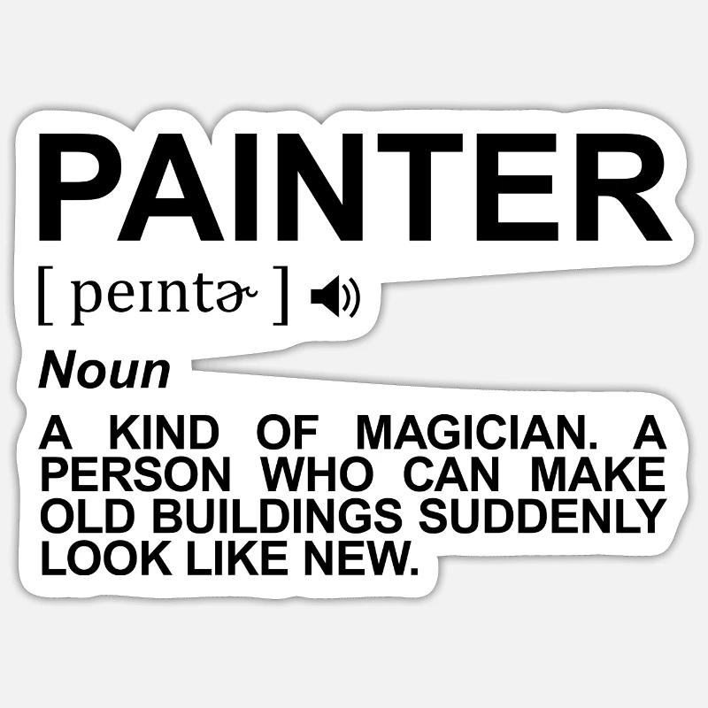 Painter Meaning - Sticker size S (10 x 10 cm) - white matte