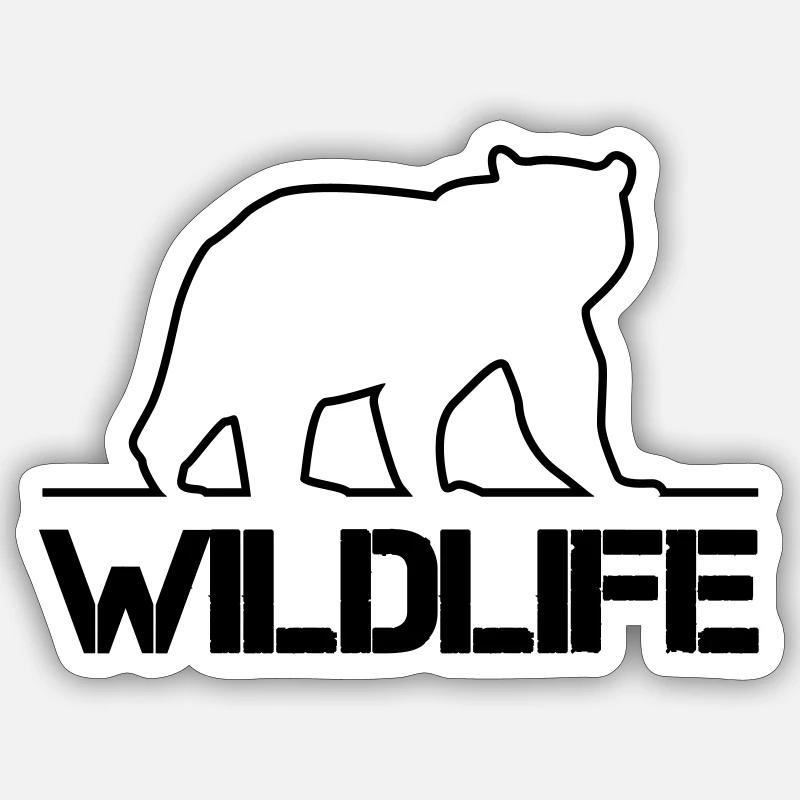 Silhouette d’ours Faune - Sticker taille S (10 x 10 cm) - blanc mat
