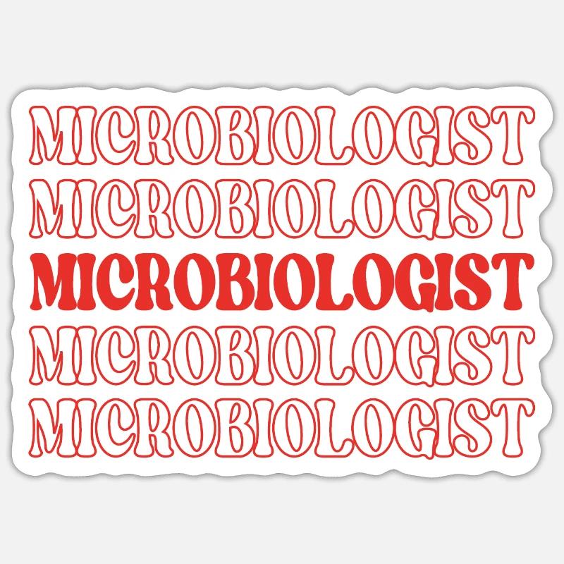 Microbiologiste Microbe Expert Microscopic Life Sticker taille S (10 x 10 cm)