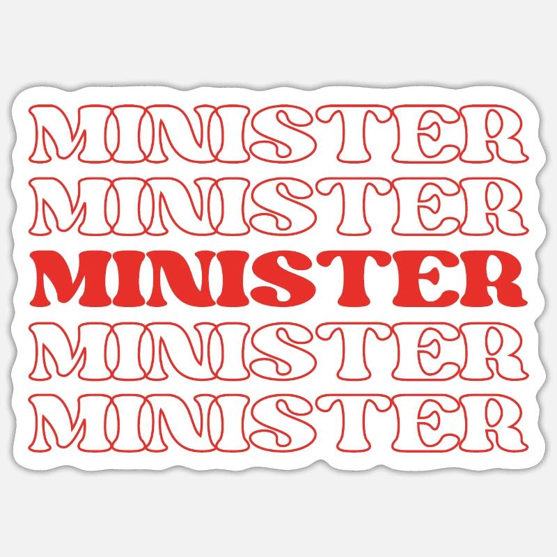 Pasteur Pasteur Prédicateur Prêtre - Sticker taille S (10 x 10 cm) - blanc mat