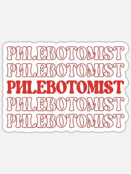 Phlebotomist-Blutspender Venipuncturist-Blut - Sticker Größe S (10 x 10 cm) - Mattweiß