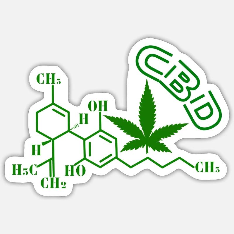 CBD molekular struktur - Sticker Größe S (10 x 10 cm) - Mattweiß