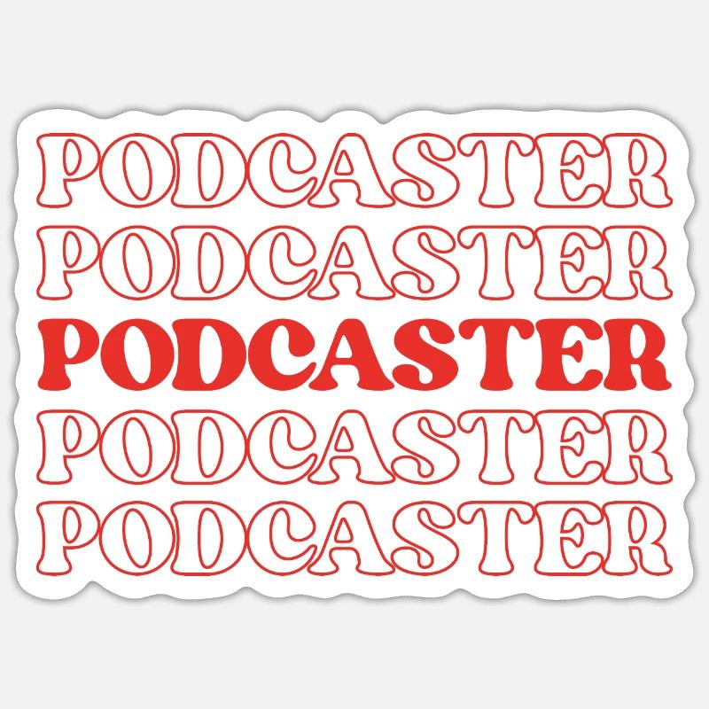 Podcaster, Moderator, Radiomoderator Sticker Größe S (10 x 10 cm)