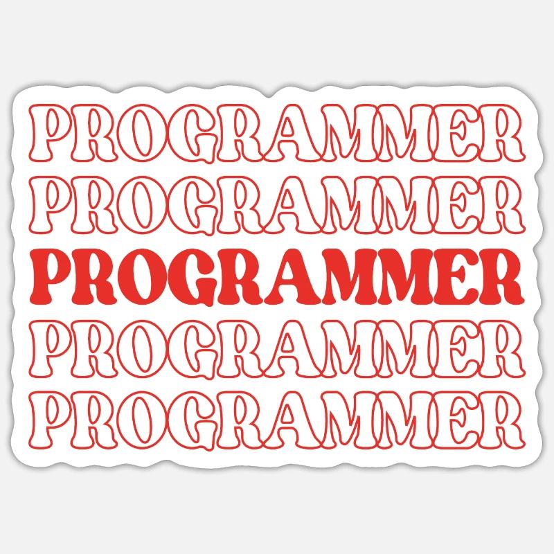 Programmierer, Programmierer, Entwickler, Programmierer, Software-Ingenieur - Sticker Größe S (10 x 10 cm) - Mattweiß