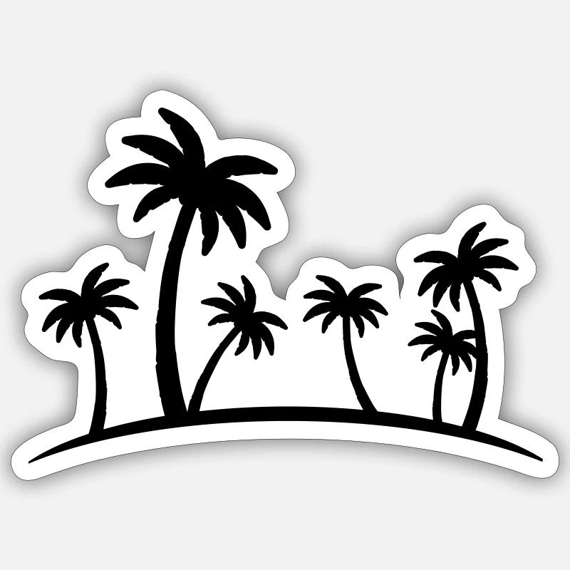 beach palm Sticker size S (10 x 10 cm)