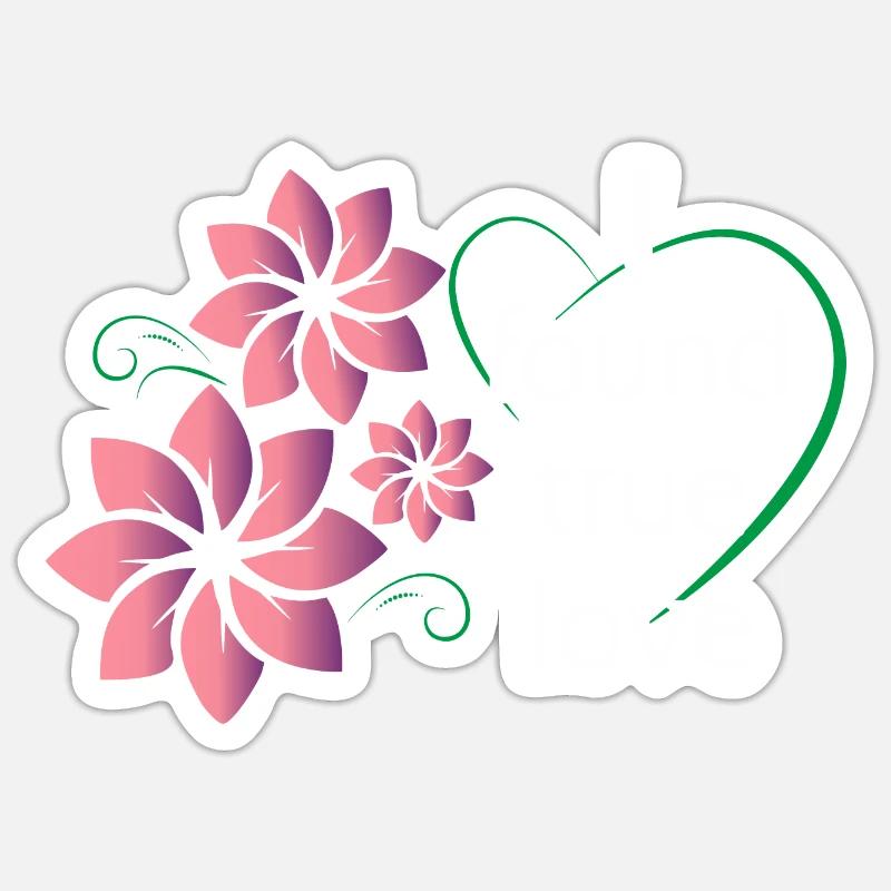 T-shirt FLEUR D'AMOUR - Sticker taille S (10 x 10 cm) - blanc mat