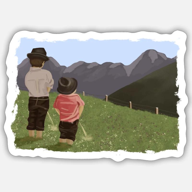 Biesler mit Aussicht Sticker Größe S (10 x 10 cm)