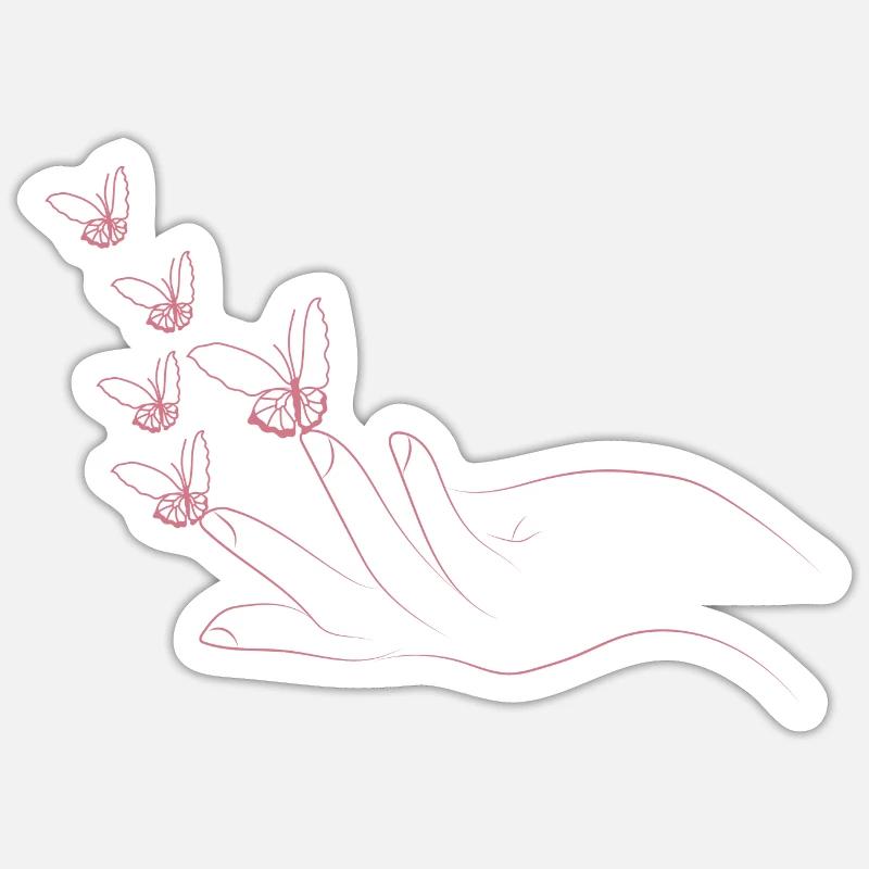 Coquette Esthétique Main - Sticker taille S (10 x 10 cm) - blanc mat
