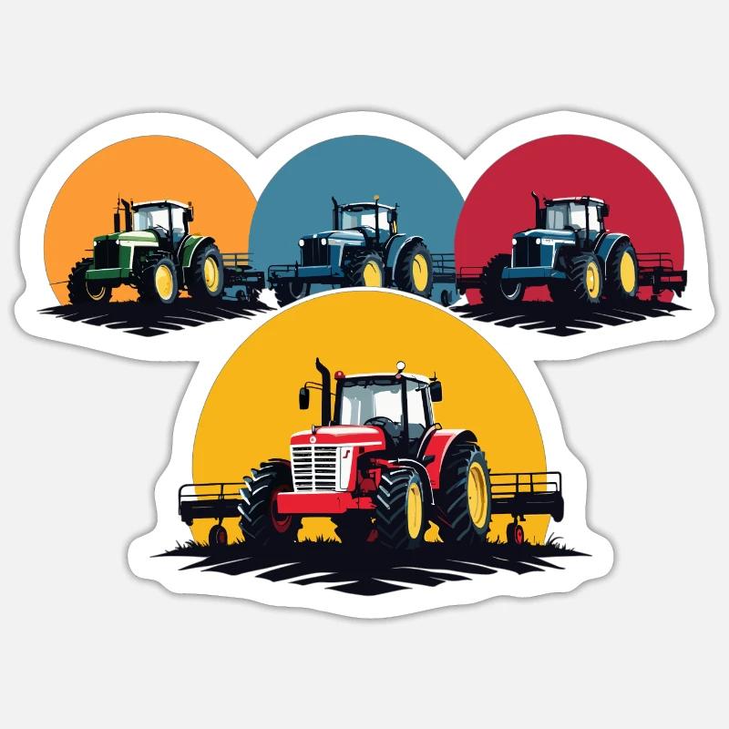 Bauer Traktor - Sticker Größe S (10 x 10 cm) - Mattweiß