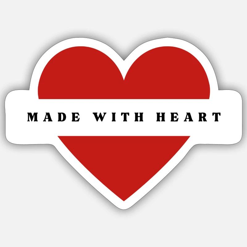 MADE WITH HEART - Sticker size S (10 x 10 cm) - white matte