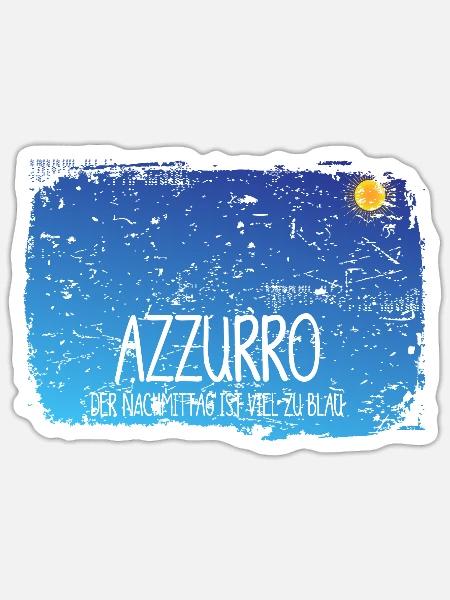 Azzurro Geschenkidee Italia Lustig Retro Adriano - Sticker Größe S (10 x 10 cm) - Mattweiß