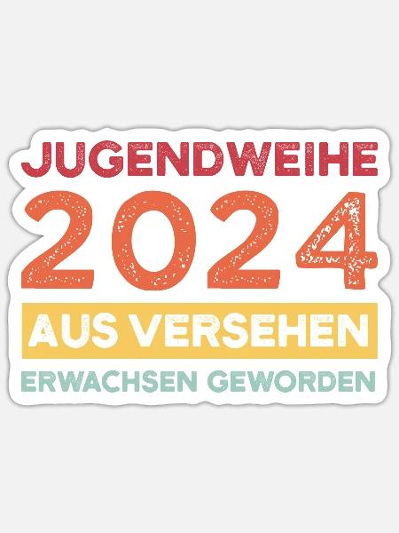 Jugendweihe 2024 Jugend Konfirmation Geschenk - Sticker Größe S (10 x 10 cm) - Mattweiß