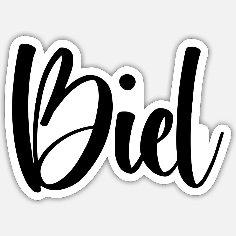 Name - Biel - Sticker size S (10 x 10 cm) - white matte