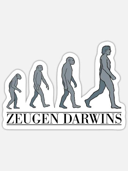 Zeugen Darwins - Darwin versus Jehova - Sticker Größe S (10 x 10 cm) - Mattweiß