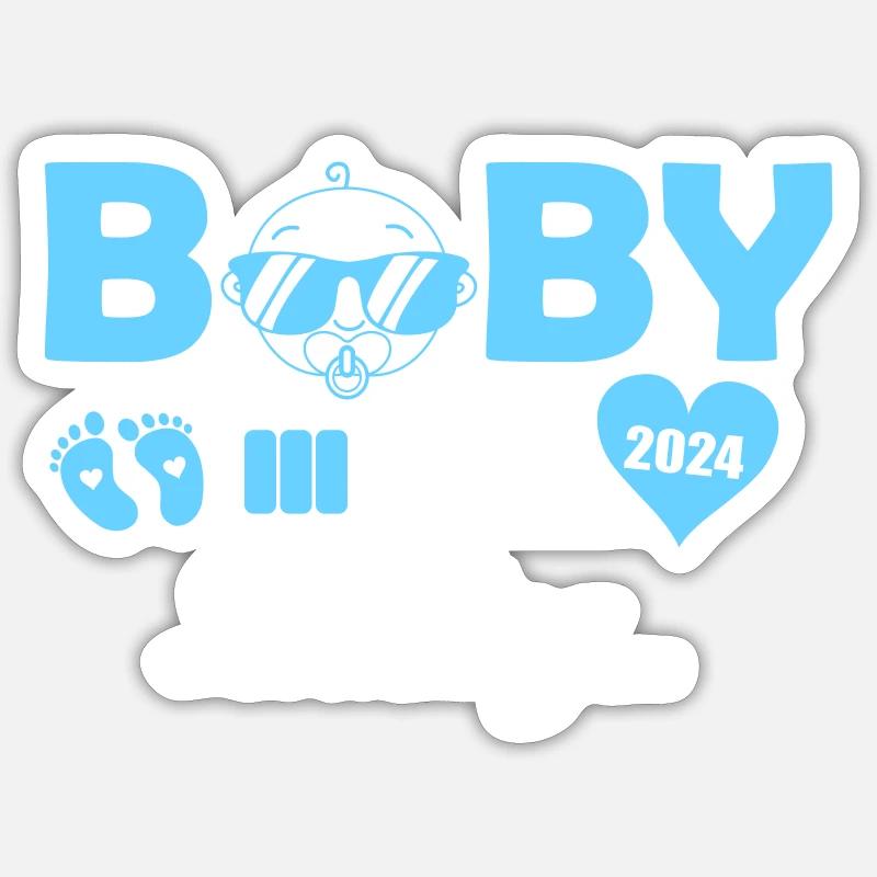 baby loading 2024 - Sticker Größe S (10 x 10 cm) - Mattweiß