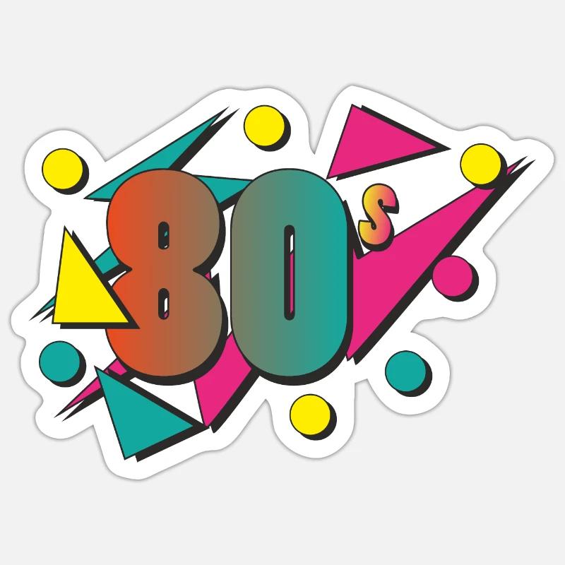 The 80's - Sticker size S (10 x 10 cm) - white matte