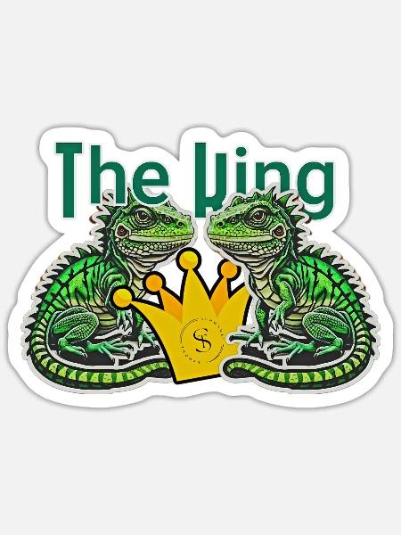 Der König Gecko - Sticker Größe S (10 x 10 cm) - Mattweiß
