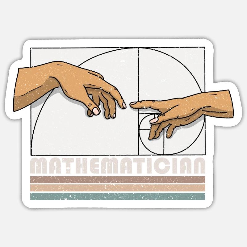Création d’Adams Fibonacci Math Art Sticker taille S (10 x 10 cm)