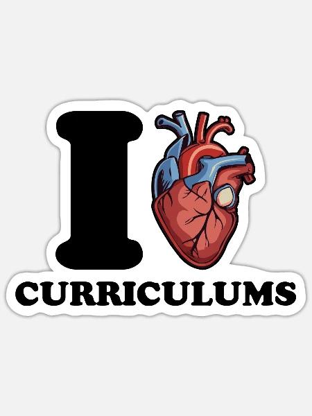 Ich liebe Lehrpläne - Sticker Größe S (10 x 10 cm) - Mattweiß