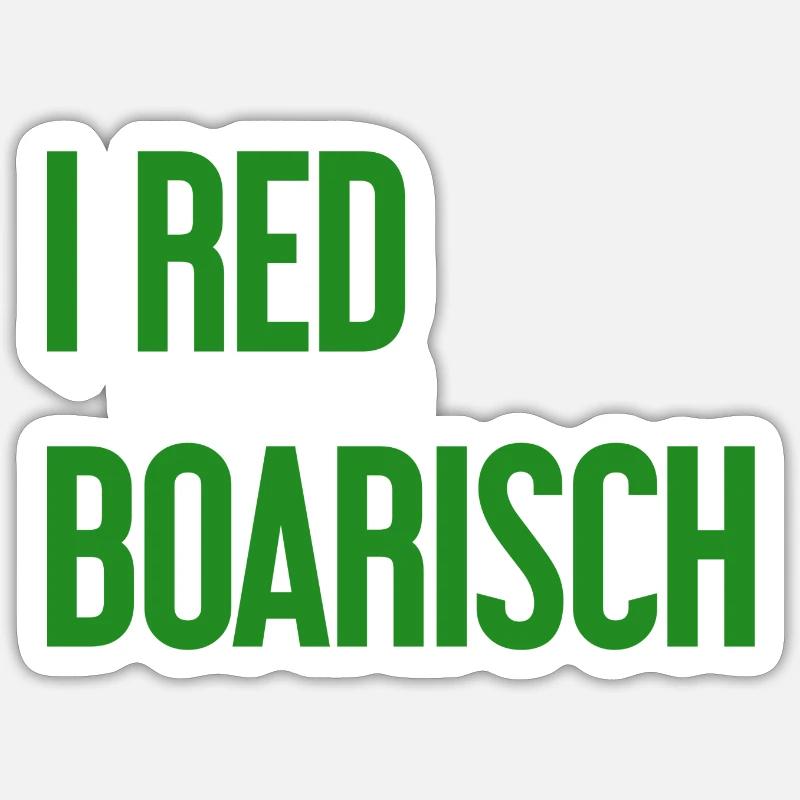I boarisch rouge - Sticker taille S (10 x 10 cm) - blanc mat