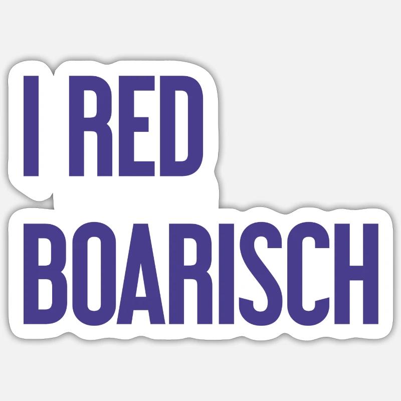 I red boarisch - Sticker size S (10 x 10 cm) - white matte