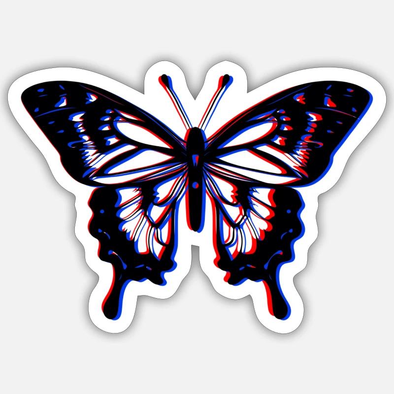 3D Butterfly Sticker Größe S (10 x 10 cm)