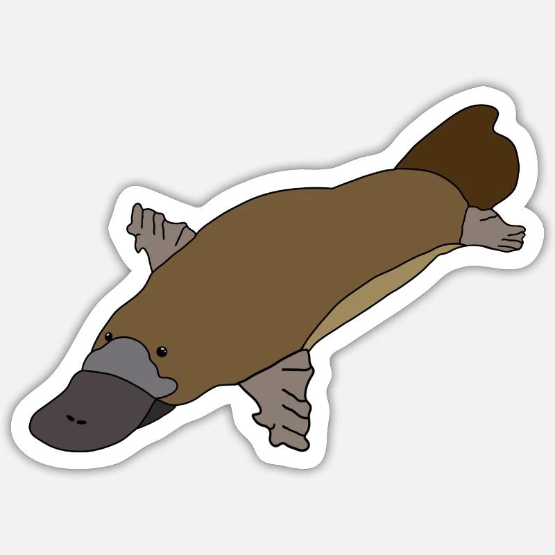 Ornithorynque - Sticker taille S (10 x 10 cm) - blanc mat