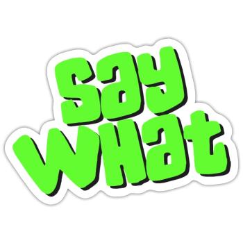 Say What - Sticker Größe S (10 x 10 cm) - Mattweiß - Vorne