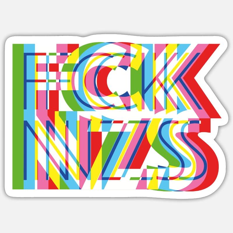 FCK NZS - Sticker taille S (10 x 10 cm) - blanc mat
