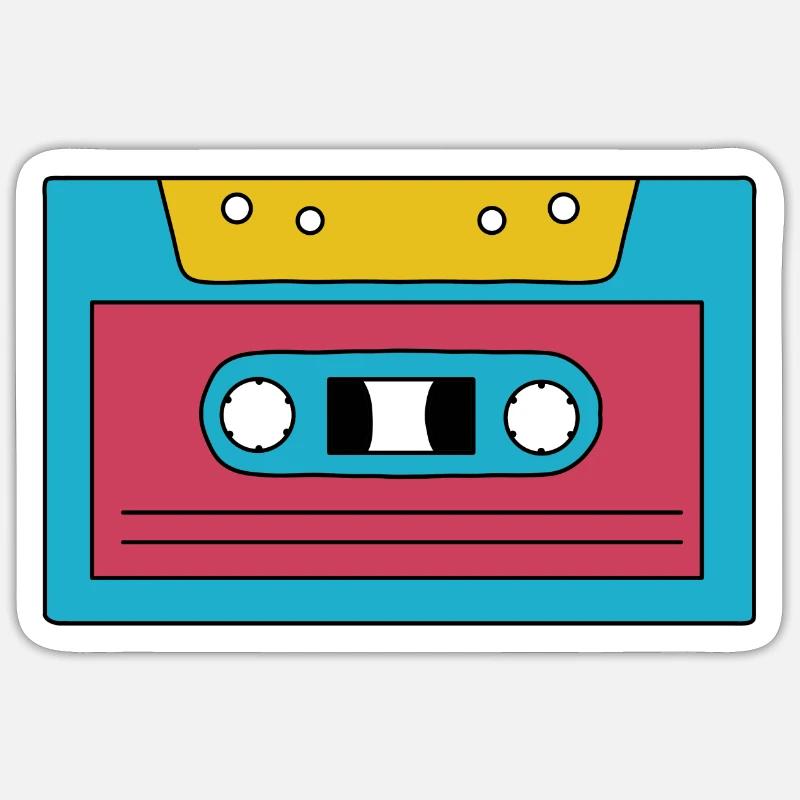 Kassette - Sticker Größe S (10 x 10 cm) - Mattweiß