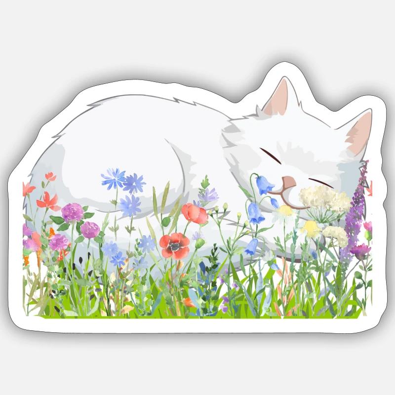 Sleeping Cat Sticker size S (10 x 10 cm)
