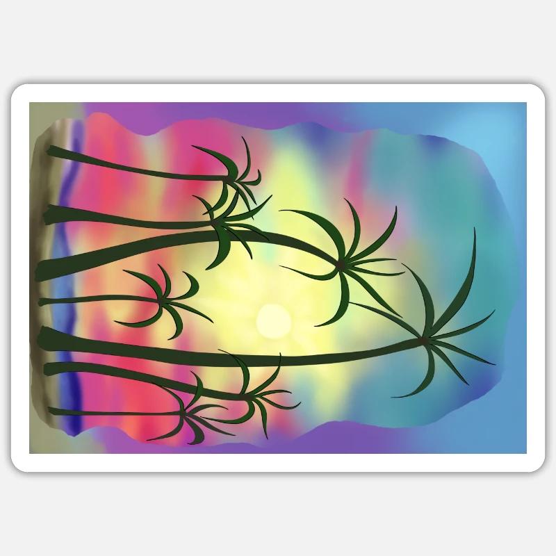 Palm trees - Sticker size S (10 x 10 cm) - white matte